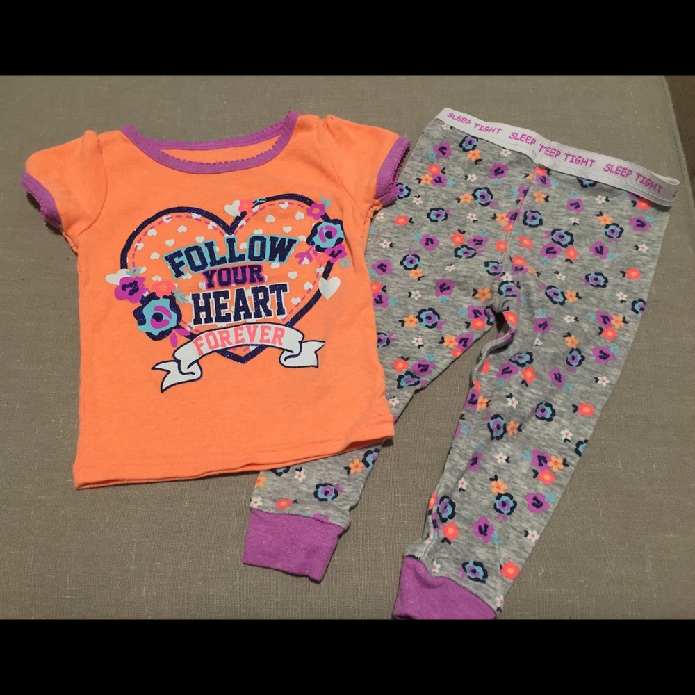 Baby girl 2 piece - follow your heart pajamas